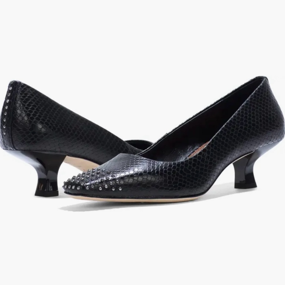 Donald Pliner CRISTINE Studded Snakeskin Kitten Heel Pumps Size 5 & 6 NEW IN BOX